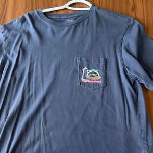 Vineyard Vines Navy Tee with Logo Pocket